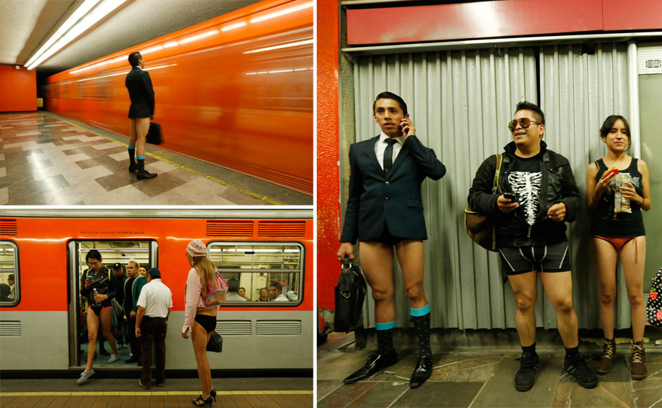 Thongs, briefs, boxers: Mexico City bares all to celebrate 'No pants subway ride' Thongs, briefs, boxers: Mexico City bares all to celebrate 'No pants subway ride'