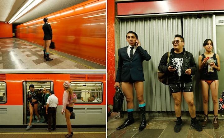 Thongs, briefs, boxers: Mexico City bares all to celebrate 'No pants subway ride'
