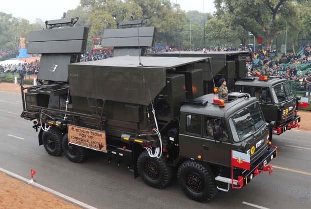 3D Tactical Control Radar passes through the Rajpath during the full dress rehearsal for the Republic Day Parade-2015, in New Delhi on 23 January 2015. Image courtesy PIB
