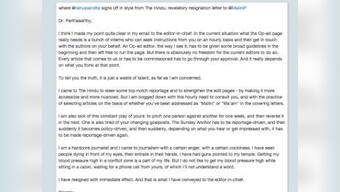 Rahul Pandita's resignation letter to The Hindu's Malini Parthasarthy goes viral