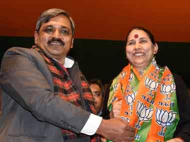 Tirath after joining the BJP. PTI image