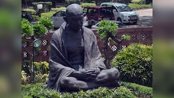 Mahatma Gandhi's portrait defaced in Madhya Pradesh's Rewa on birth anniversary, urn used to immerse ashes stolen