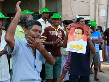 Supporters of Sirisena during the election campaign. AP image