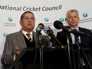 N Srinivasan set to chair ICC Board meeting this month N Srinivasan set to chair ICC Board meeting this month