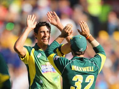 File picture of Mitchell Starc (R). Getty