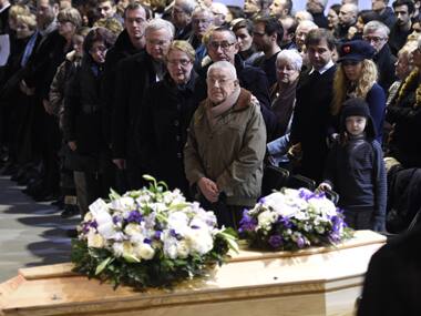 People attend the funeral ceremony of Stephane Charbonnier also known as Charb. AP