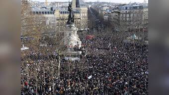 We are all Charlie: Thousands join in a rally of defiance and sorrow to honour 17 victims of Paris attack