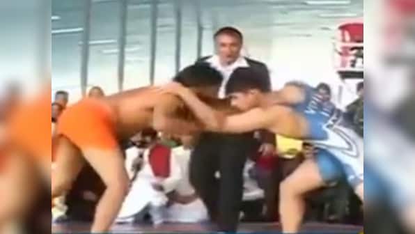 Watch: Forget Pranayaam, check out Baba Ramdev's wrestling moves! 
