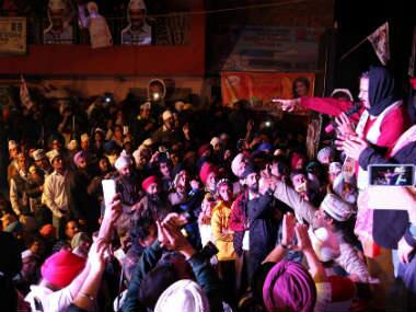 Arvind Kejriwal during a rally in Delhi. AP 