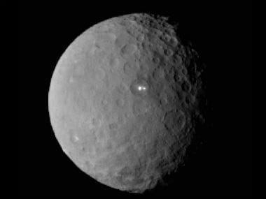 The mysterious lights that have been spotted on the planet Ceres. NASA Image.