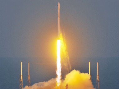 An unmanned Falcon 9 SpaceX rocket lifts off from launch complex 40 at the Cape Canaveral Air Force Station. AP