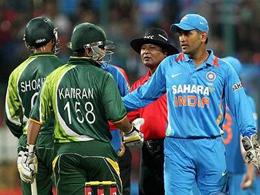 File picture of India and Pakistan cricketers. PTI