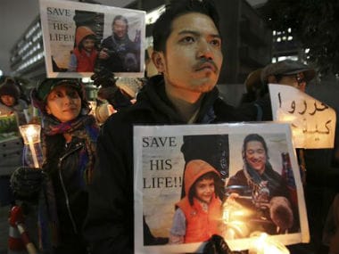 Protestors in Japan in support of Kenji Goto. AP 