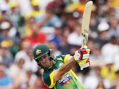 Glenn Maxwell bats during the final match of the Carlton Mid One Day International series between Australia and England. Getty 