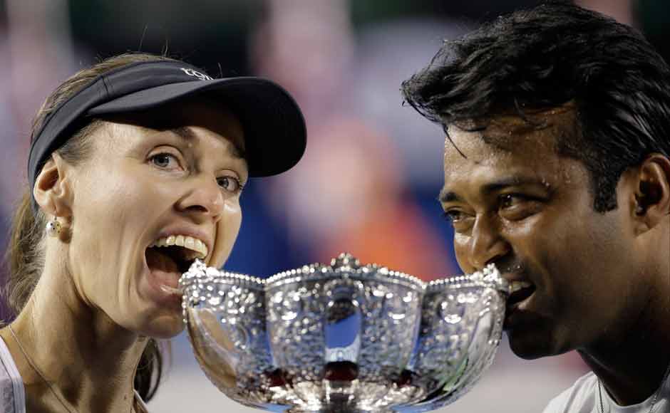 Photos: At 41, Leander Paes wins Australian Open mixed doubles title with Martina Hingis Photos: At 41, Leander Paes wins Australian Open mixed doubles title with Martina Hingis