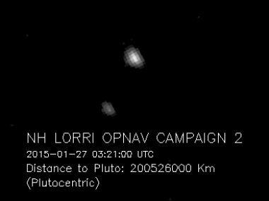 The image of Pluto and Charon (Pluto's largest moon) as seen by NASA's spacecraft.