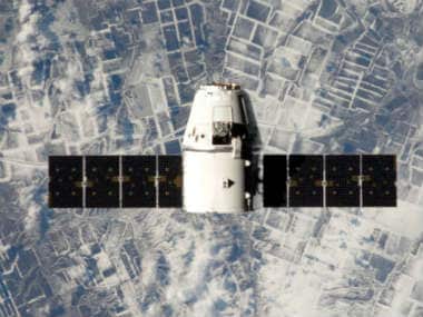 The Dragon spaceship when it was orbiting the earth. AP