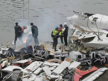 The site of the plane crash in Taiwan. AP