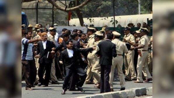 Telangana lawyers demand separate High Court, stage protest in Hyderabad