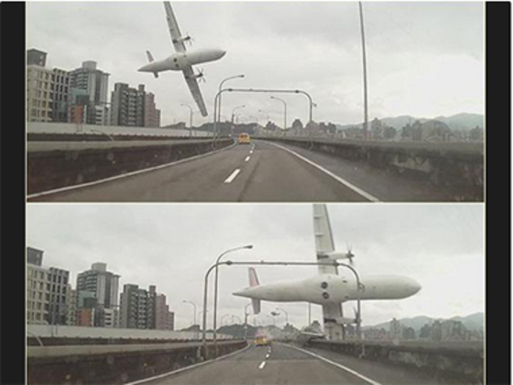 Taiwan plane with 58 aboard crashes in Taipei, 8 killed 
