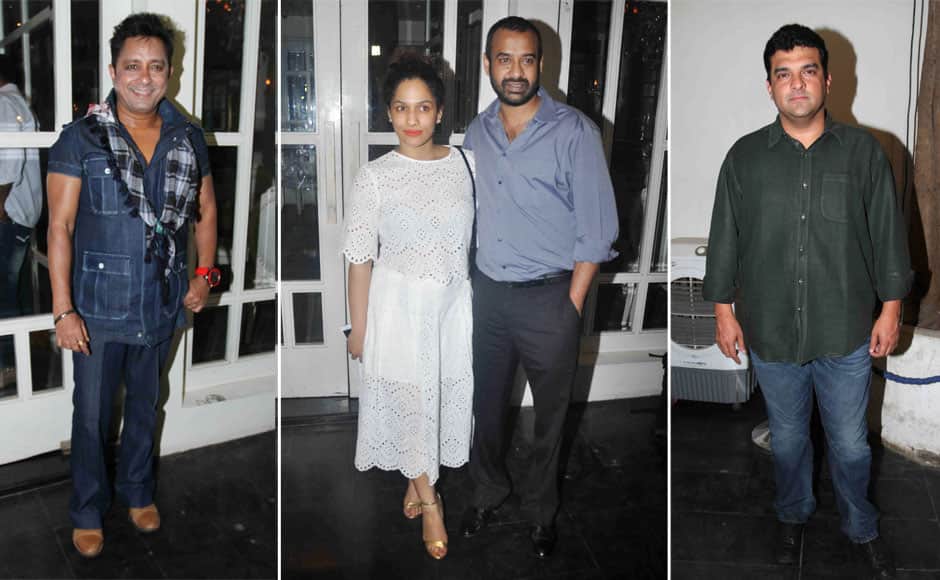 Bollywood singer Sukhwinder Singh, Fashion designer Masaba Gupta with Madhu Mantena, Siddharth Roy Kapur. Solaris Images
