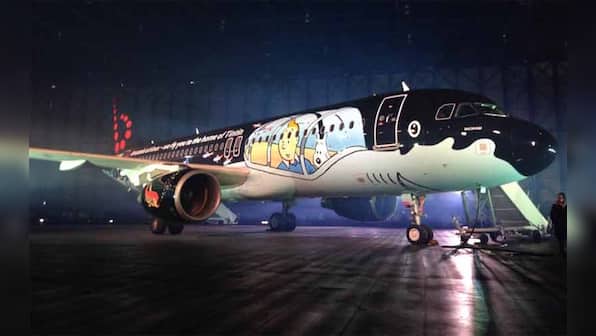 Thundering typhoons! Check out Brussels Airlines' Tintin-themed 'Rackham' airplane