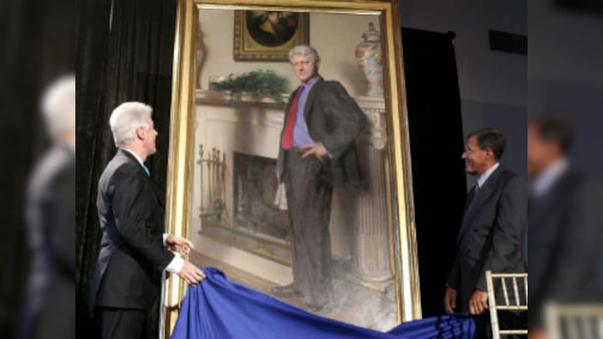 Painter confirms: Bill Clinton's portrait has a reference to Lewinsky's infamous blue dress