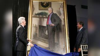 Painter confirms: Bill Clinton's portrait has a reference to Lewinsky's infamous blue dress