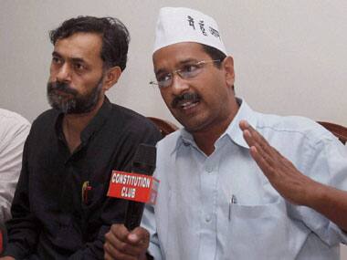 Arvind Kejriwal and Yogendra Yadav in a file photo. PTI