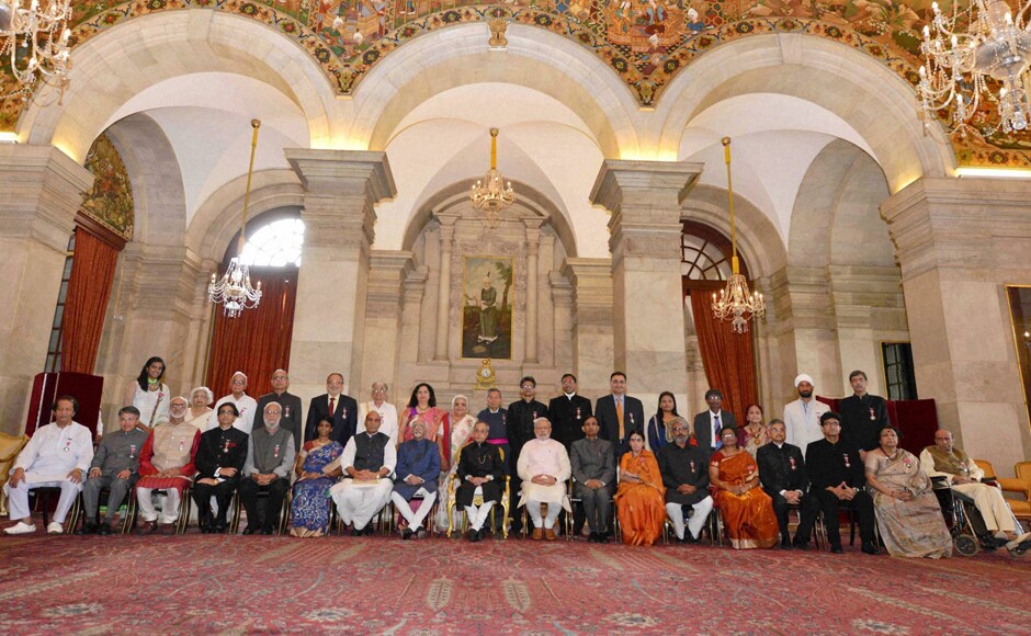 Malviya's family receives Bharat Ratna, Advani and Badal awarded Padma ...