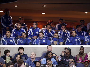 Lionel Messi takes in Basketball game with Argentinian teammates Lionel Messi takes in Basketball game with Argentinian teammates