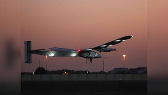 Solar-powered plane takes off from Abu Dhabi for flight around the world 