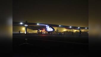 Solar-powered plane lands in Ahmedabad on second leg of world trip