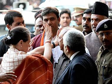 Congress president Sonia Gandhi during her visit to Rae Bareli. PTI