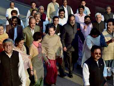 Sonia Gandhi on the march to protest the legislation. PTI image