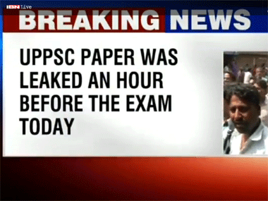 Question paper leak: Protests break out in Allahabad demanding UPPSC chairman's resignation Question paper leak: Protests break out in Allahabad demanding UPPSC chairman's resignation