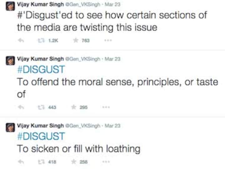VK Singh's excuse for #Disgust tweet: An overeager aide and an untimely phone call