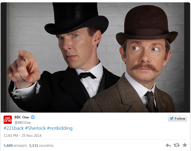 Benedict Cumberbatch in a top hat! Special 90 min Sherlock episode to be set in Victorian London Benedict Cumberbatch in a top hat! Special 90 min Sherlock episode to be set in Victorian London