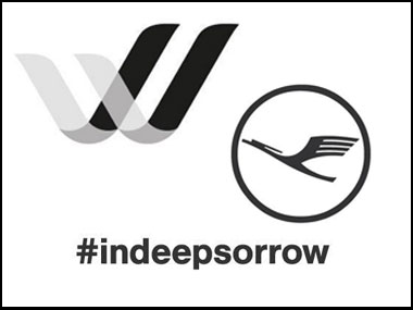 #indeepsorrow: After plane crash, Germanwings, Lufthansa change logos to black and grey #indeepsorrow: After plane crash, Germanwings, Lufthansa change logos to black and grey