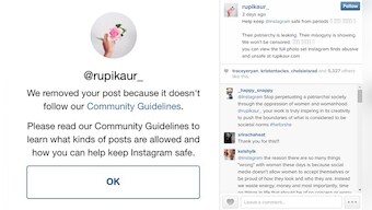 No freedom to express? Instagram takes down artist Rupi Kaur's photos because it shows menstruation blood
