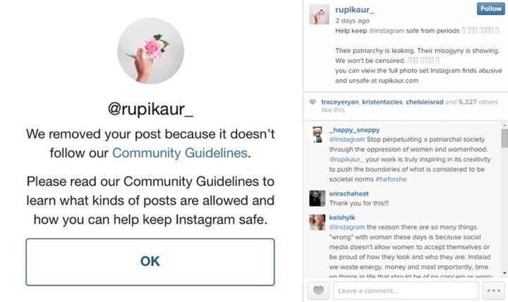 No freedom to express? Instagram takes down artist Rupi Kaur's photos because it shows menstruation blood