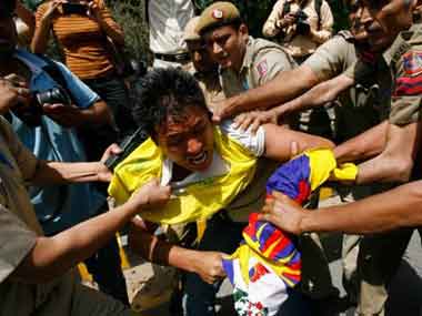 Delhi: Tibetans protest outside Chinese embassy on Uprising Day Delhi: Tibetans protest outside Chinese embassy on Uprising Day