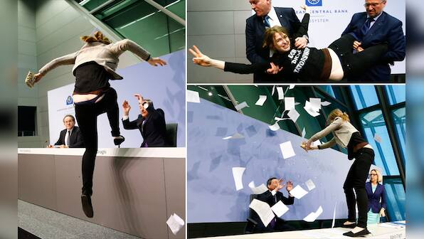 Photos: FEMEN crash European Central Bank President Mario Draghi