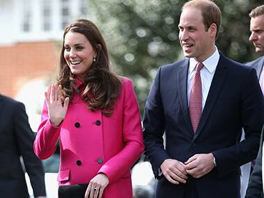 Kate, the Duchess of Cambridge, left and Britain's Prince William. AP