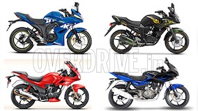 Spec comparison: Suzuki Gixxer SF vs Yamaha Fazer vs Bajaj Pulsar 220F vs Hero Karizma R