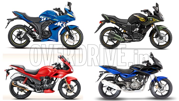 Spec comparison: Suzuki Gixxer SF vs Yamaha Fazer vs Bajaj Pulsar 220F vs Hero Karizma R