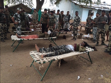 The injured STF jawans in a camp in Sukma. Image courtesy: R Bhatnagar / Sukma