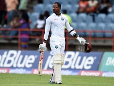 Marlon Samuels was the only West Indies batsman to resist England. AFP