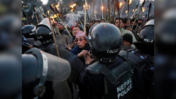 Riot police intervene as anger erupts among Nepal quake survivors