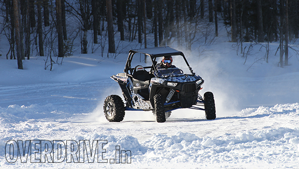 Driving the Polaris RZR on ice in Arvidsjaur Driving the Polaris RZR on ice in Arvidsjaur